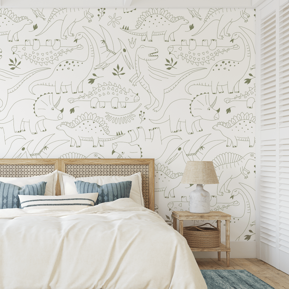 Parker Dinosaur Kids Olive Wall Mural