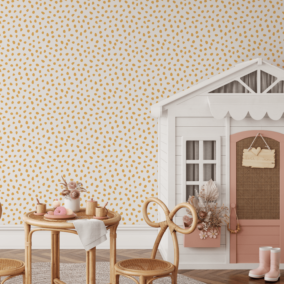 Mustard Spots Minimalist Boho Wallpaper