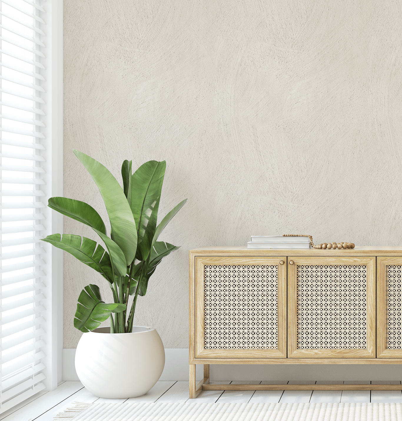 Faux Render Textured Concrete Natural Wallpaper