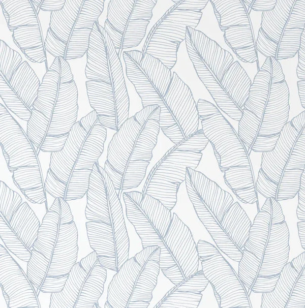 Bailey Hamptons Blue Tropical Palms Beachy Wallpaper Decor