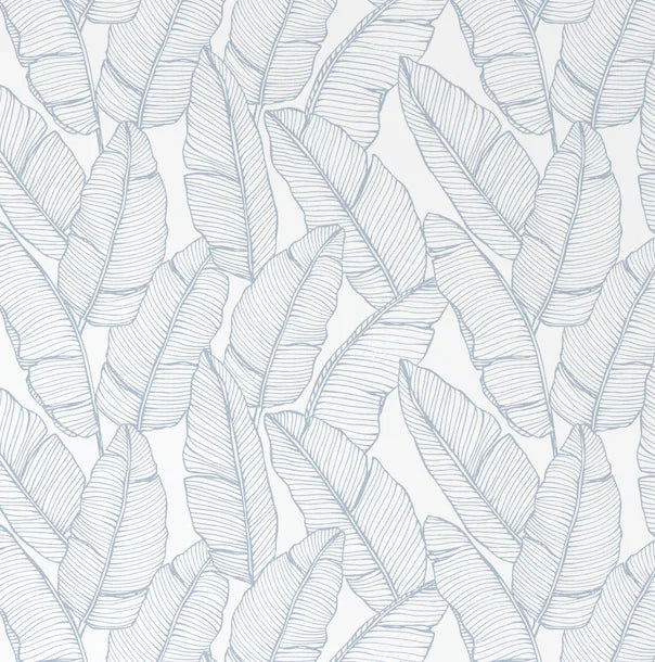 Bailey Hamptons Blue Tropical Palms Beachy Wallpaper Decor