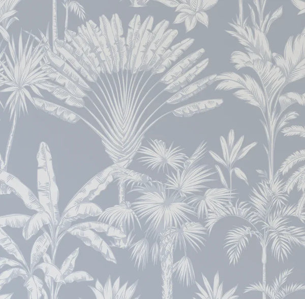 Charlotte French Blue Hamptons Palms Coast Wallpaper