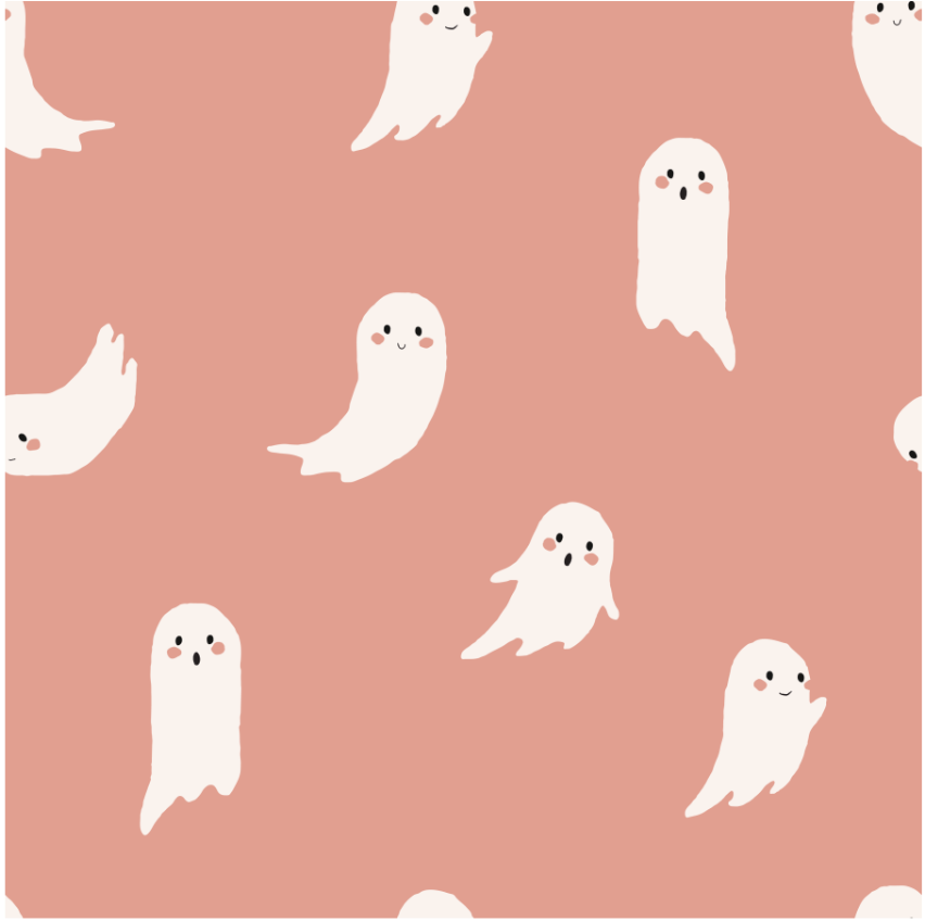 Pink Spooky Ghosts Self-Adhesive Halloween Wallpaper