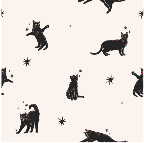 Disco Cats Self-Adhesive Halloween Wallpaper
