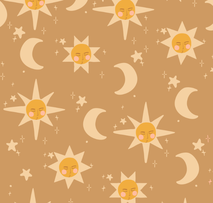 Juniper Earth Sun Moon Boho Wallpaper