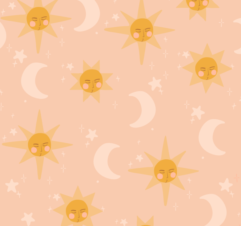 Juniper Pink Boho Sun Moon Wallpaper