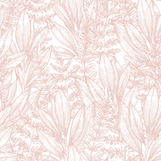 Botanical Dusty Pink Foliage Leaves Tropical Wallpaper Mural