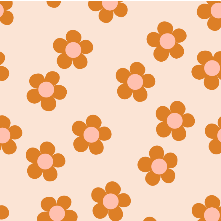 Retro Floral Pattern Wallpaper