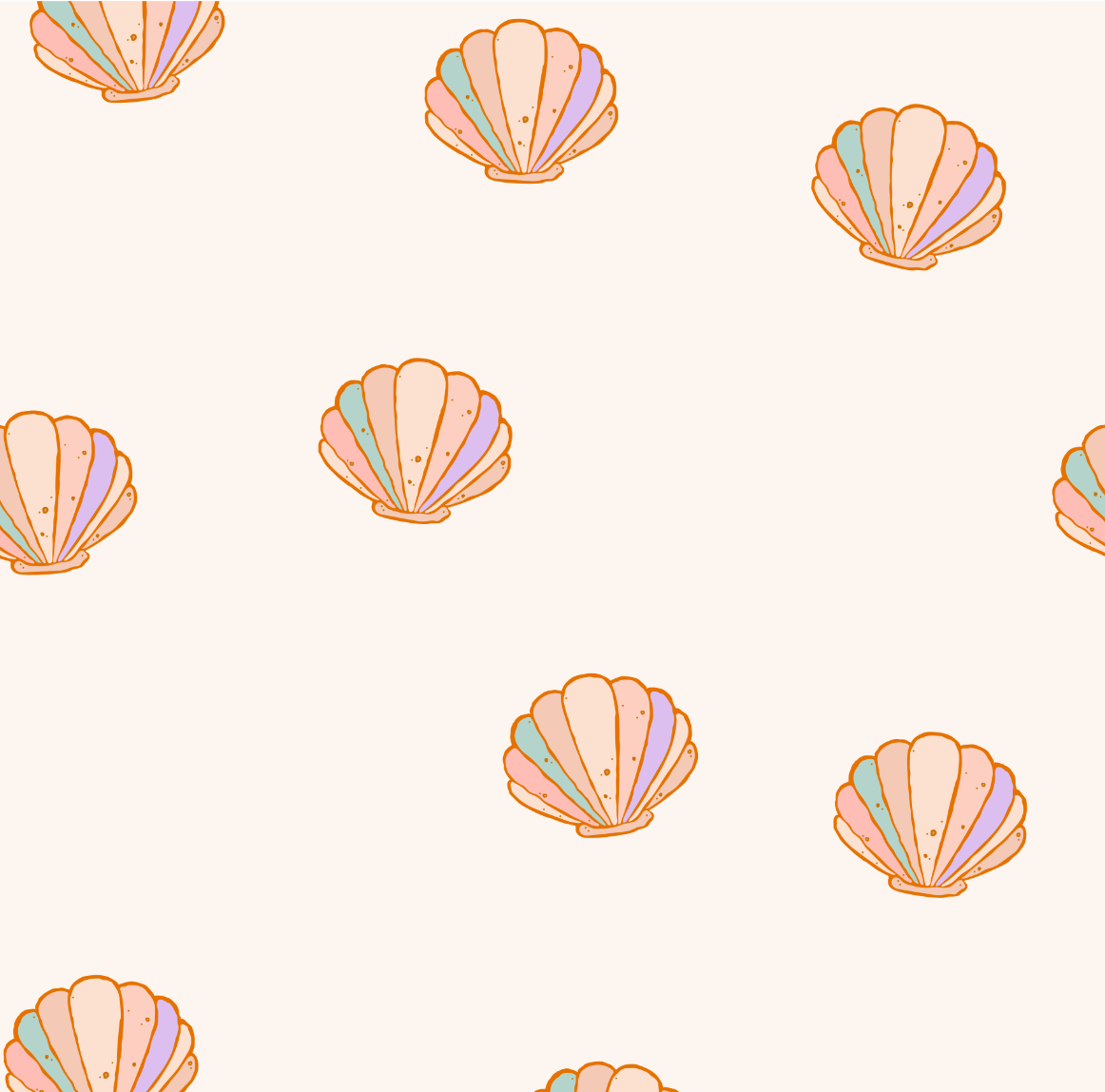 Sea Shell Natural Boho Wallpaper