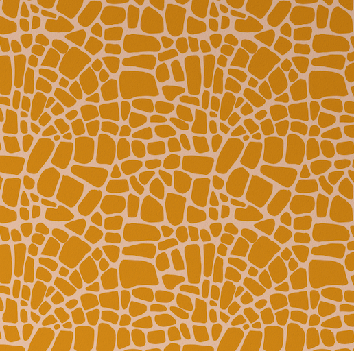 Giraffe Orange Patterned Wallpaper