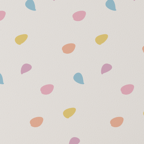 Close-up of Happy Dots Danish Pastels decals in pink, blue and lilac