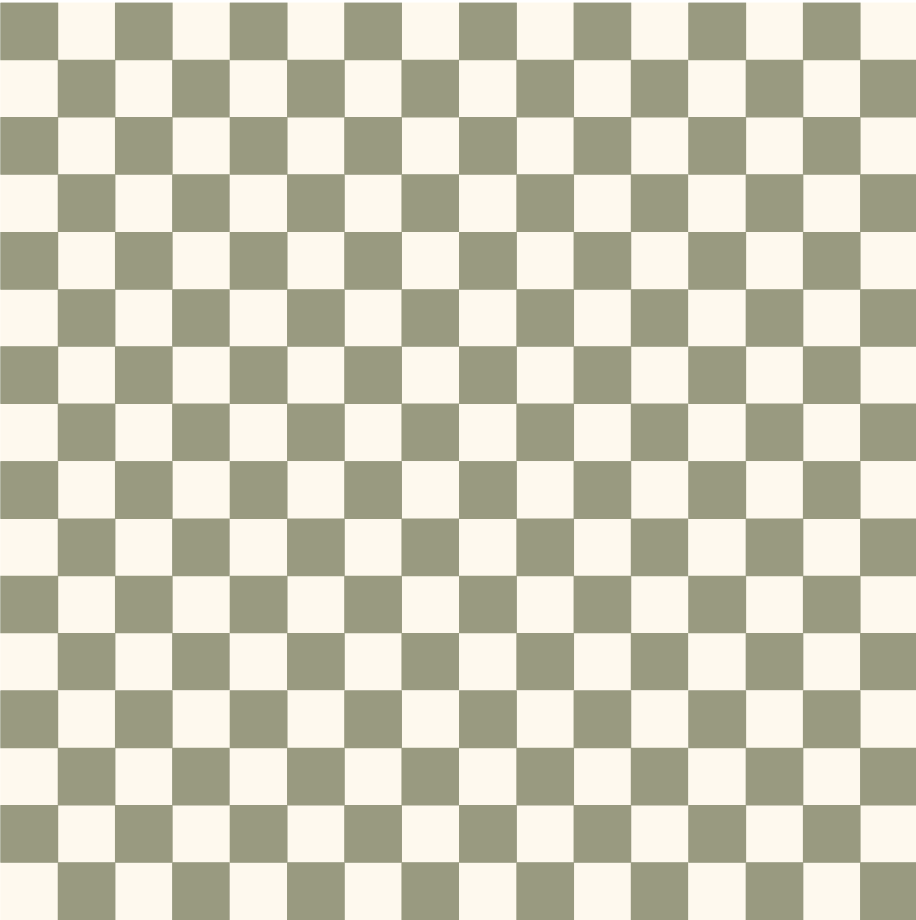 Close-up of Small Check Olive Green wallpaper showing a tight olive checkerboard