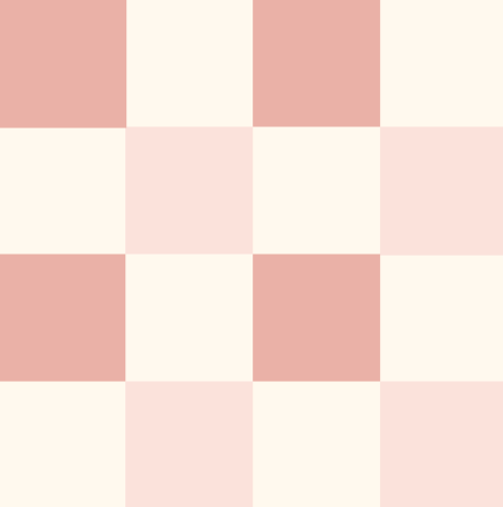 Close-up of the Pink Checkers arch decal showing a pink and cream checkerboard