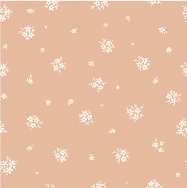 Close-up of the Alice Pink arch decal showing white blooms on blush