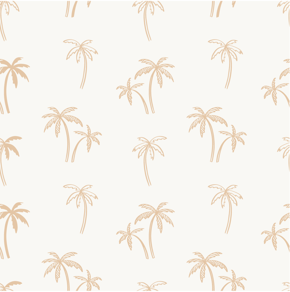 Andy Beige Tropical Palms Beachhouse Wallpaper