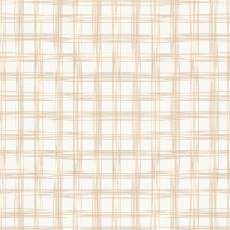 Campbell Hand Drawn Check Beige Wallpaper