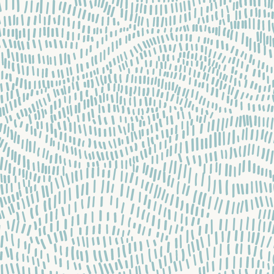 Close-up of Zane Seafoam wallpaper showing short teal dashes in a swirling texture