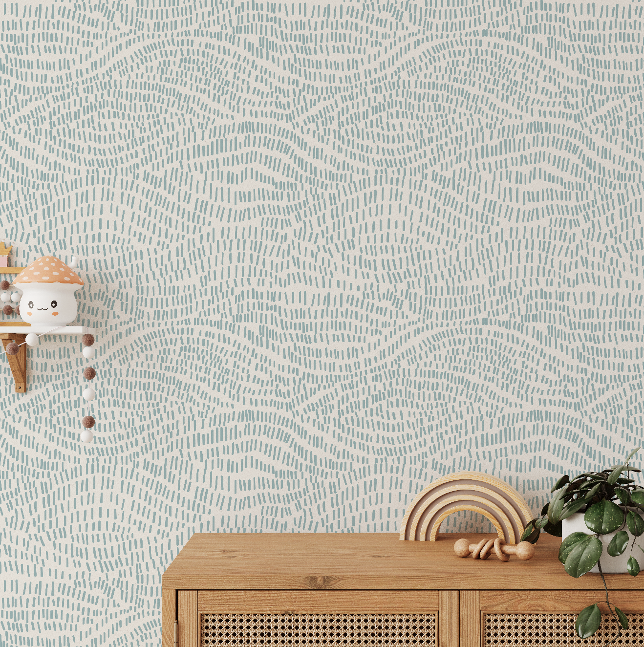 Zane Minimalist Seafoam Lines Wallpaper
