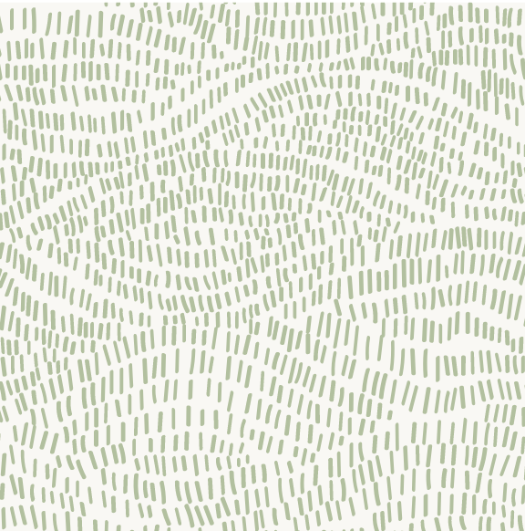 Close-up of Zane Sage Green wallpaper showing short sage dashes in a swirling texture