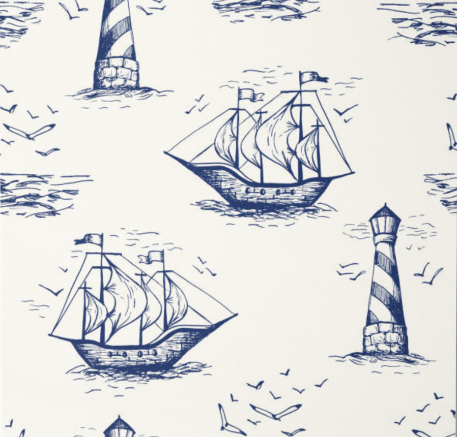 Jack Blue Nautical Sailship Wallpaper