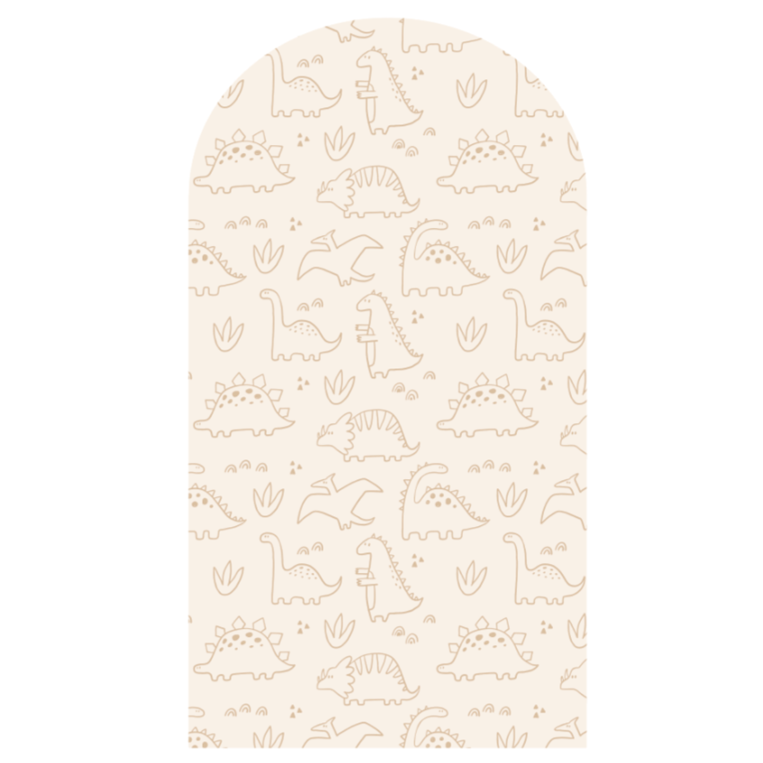 Darcy dinosaur arch decal shown as a full arch panel in beige