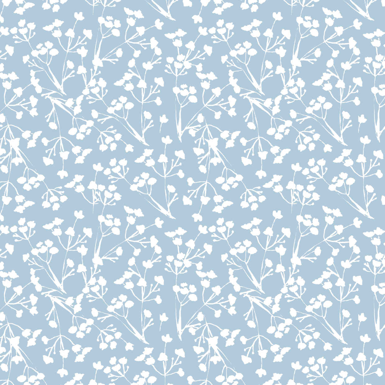 Ali Blue Dainty Foliage Wallpaper