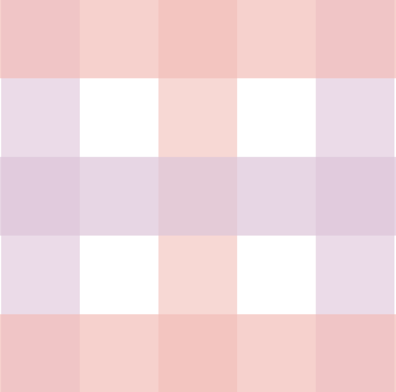 Close-up of the jumbo gingham arch decal showing pink and lilac check