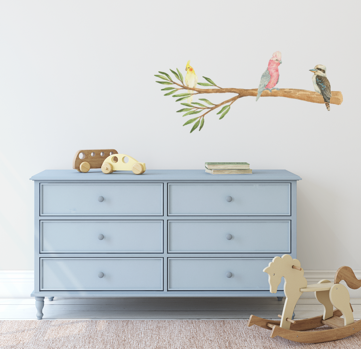 Australian Gum Tree Branch & Bird Wall Decals