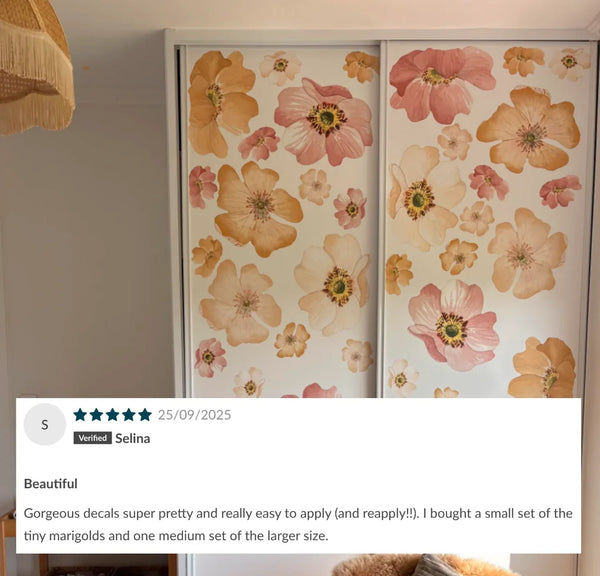 Marigold Mini Floral Decals