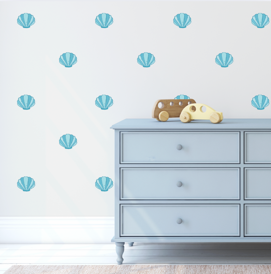 Blue Sea Shell Wall Decals