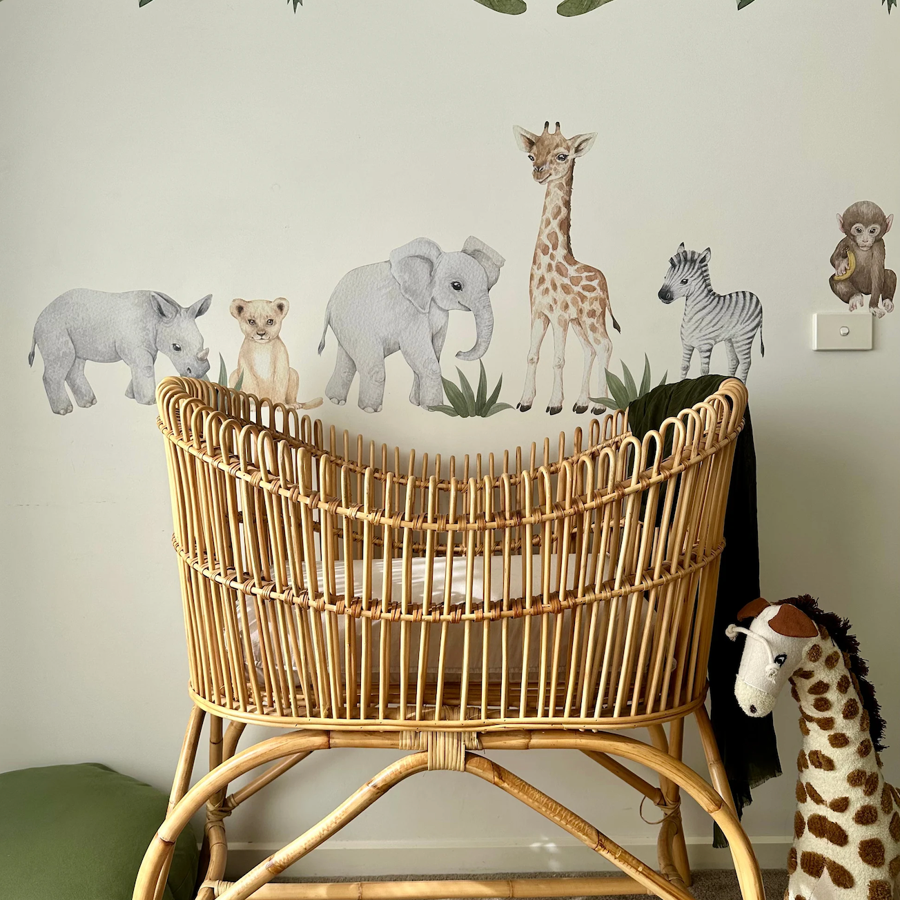 Baby Safari Animal Wall Decals - Watercolour Nursery Decor
