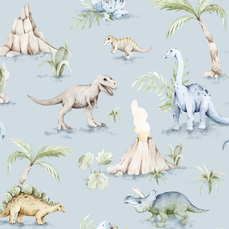 Dinosaurus Blue Kids Wallpaper