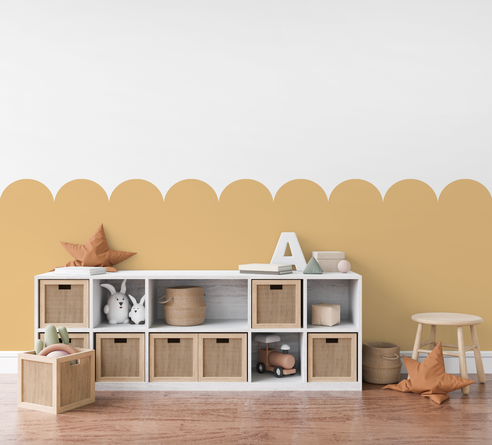 Peel & Stick Wall Scallops - Single Panel (50cm x 120cm) - Choose a Colour