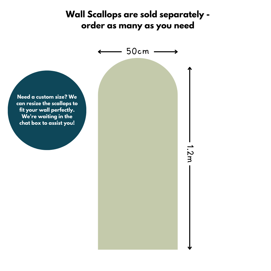 Scalloped Wallpaper Panel - Green