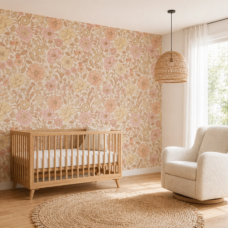 Allie Bohemian Style Floral Wallpaper
