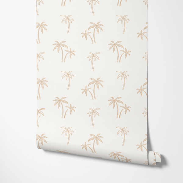 Andy Beige Palms Wallpaper