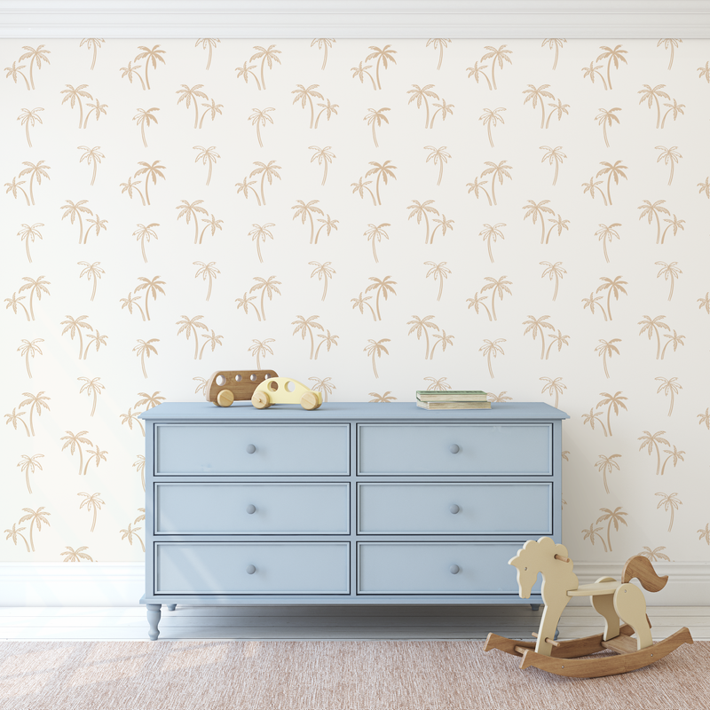 Andy Tropical Palms Beachhouse Wallpaper