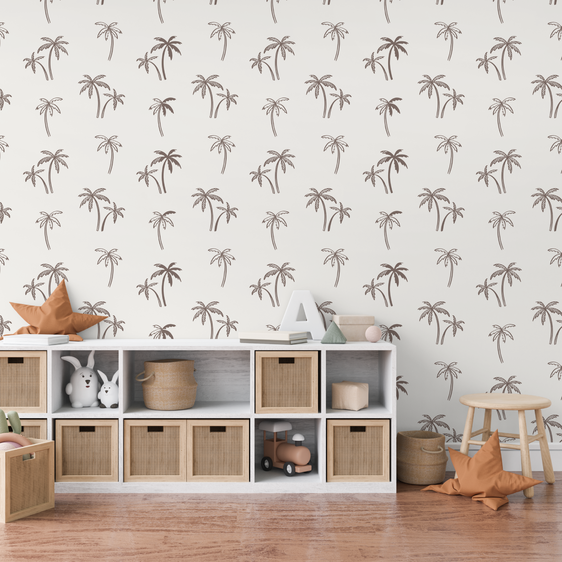 Andy Brown Tropical Palms Beachhouse Wallpaper