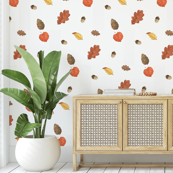 Autumn Leaf & Pine Cone Decals