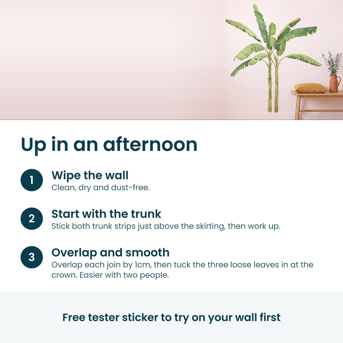 How to put up the banana palm decal