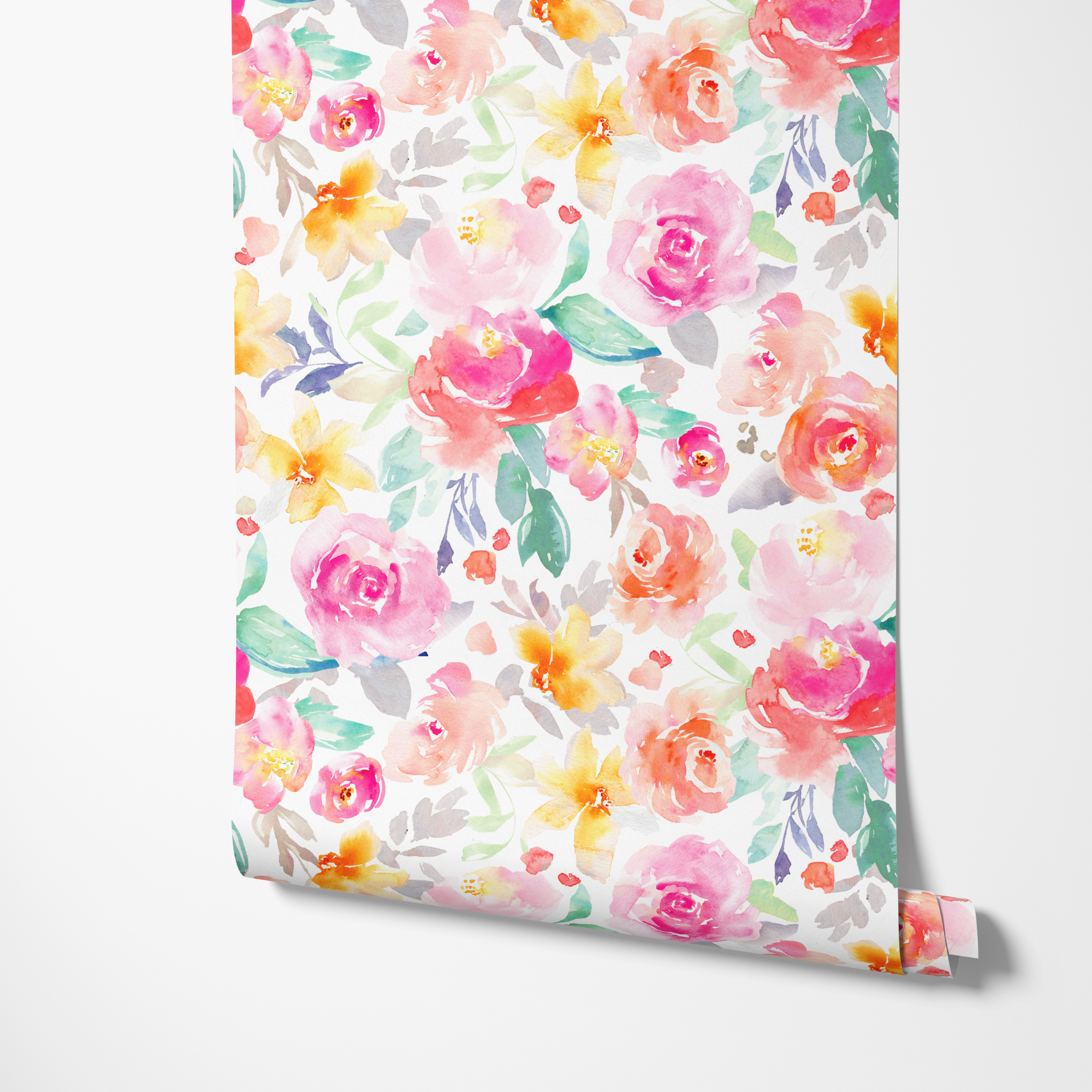 Beth Bright Flower Watercolour Wallpaper