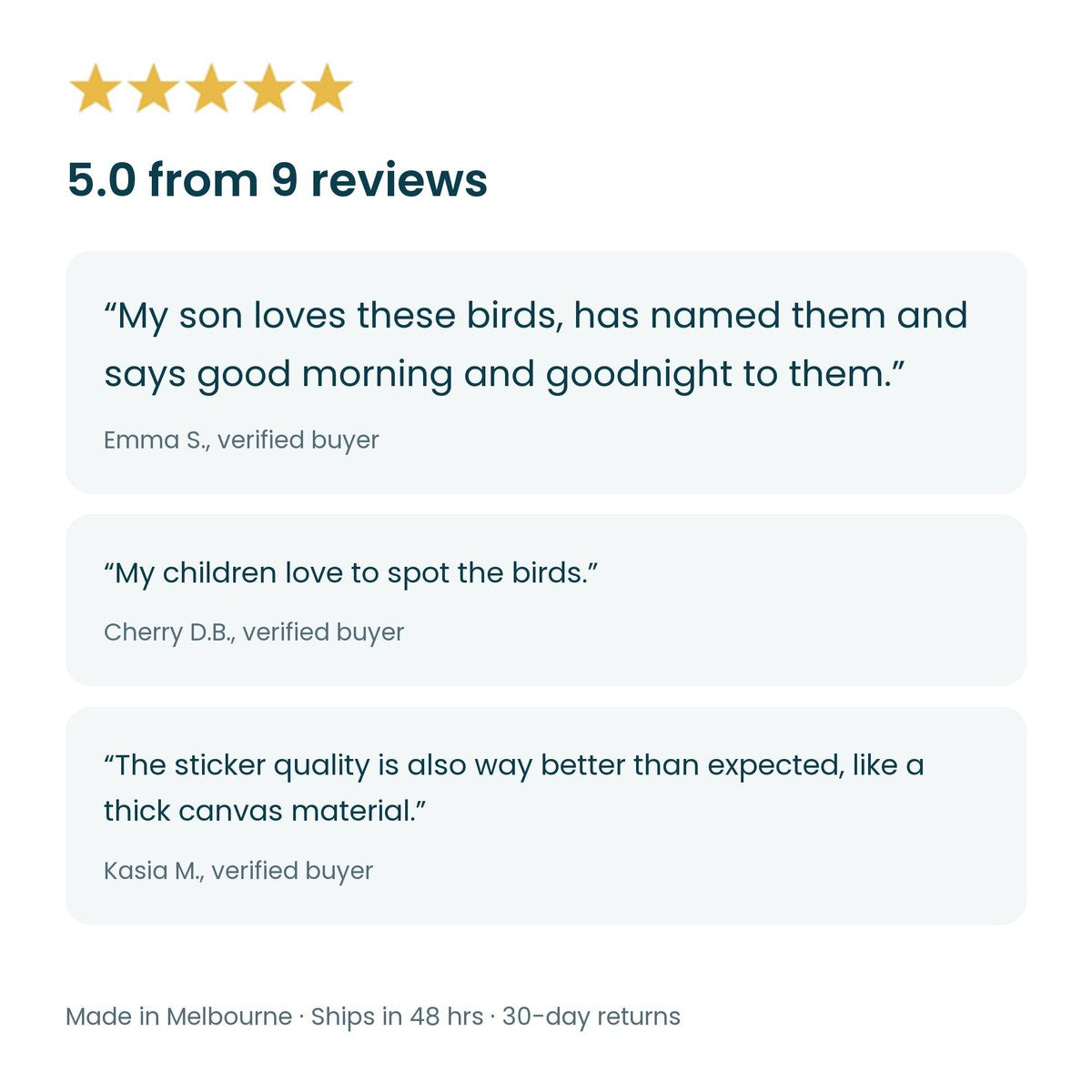 Native bird decals customer reviews