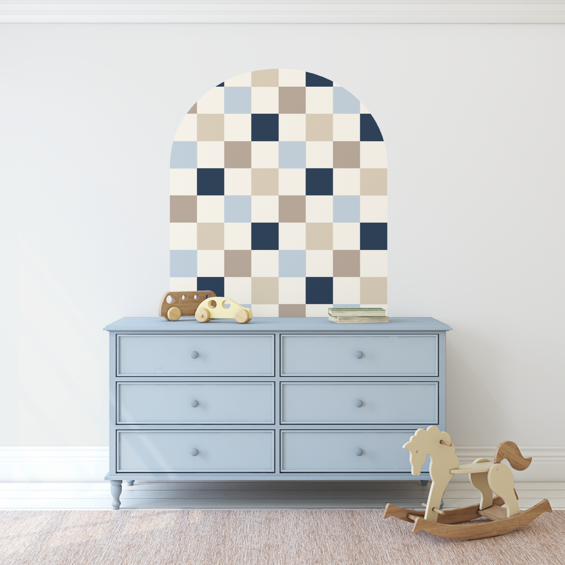 Blue Checkers Arch Decal