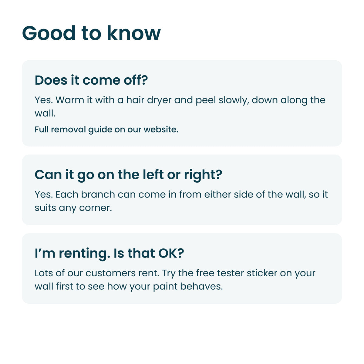 Good to know: decal material, finish and care