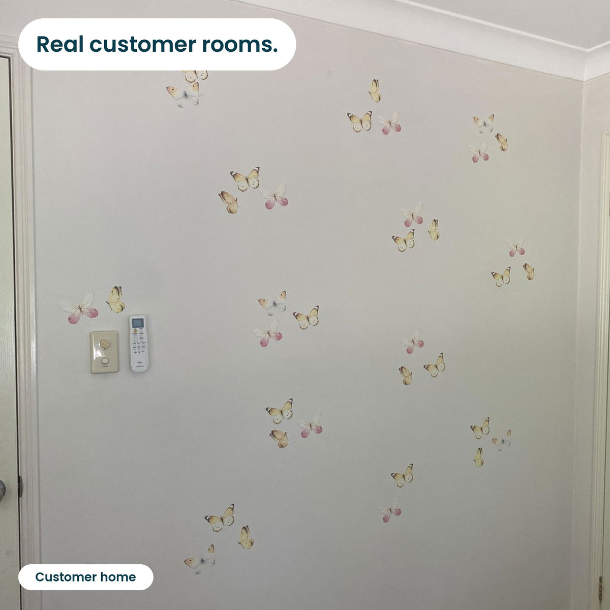 Real customer room with butterfly decals