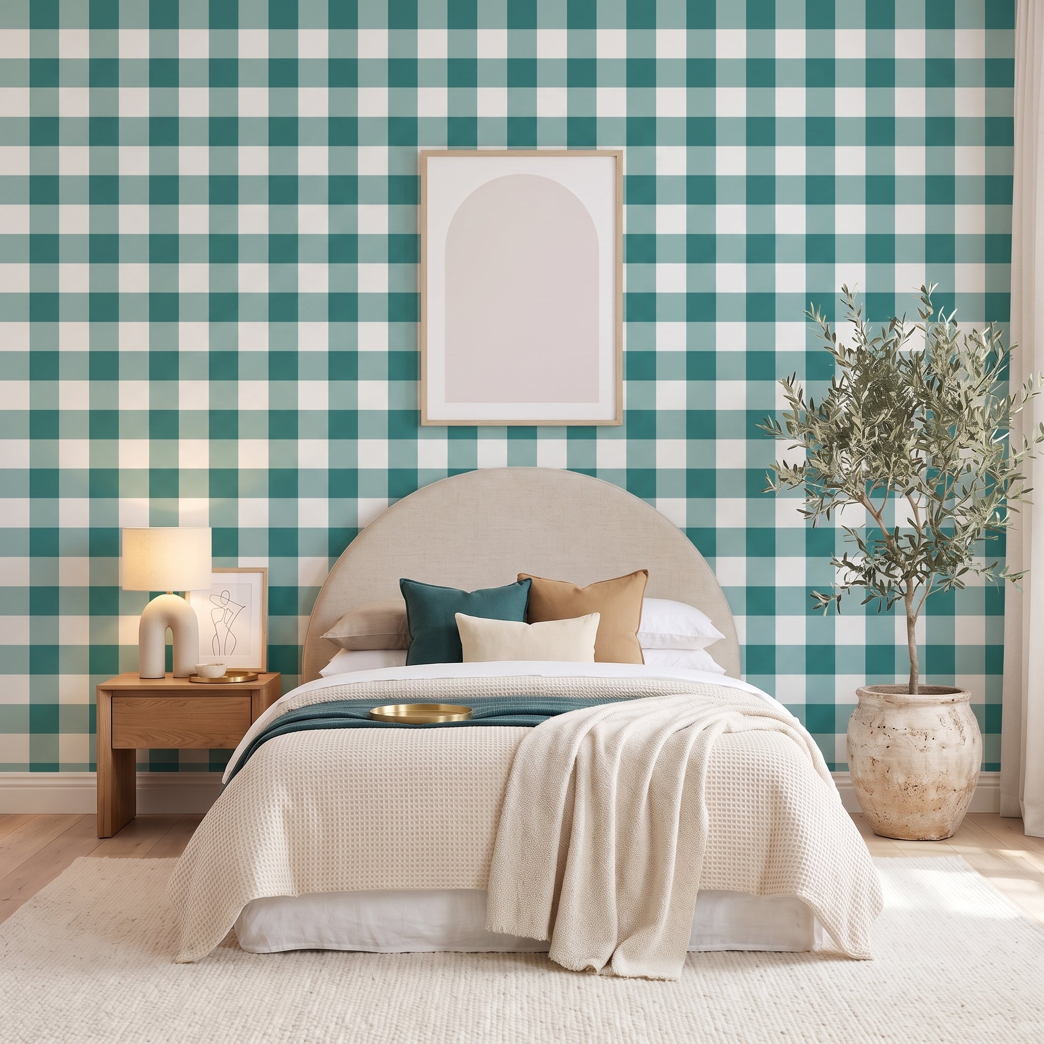 Jumbo Traditional Gingham Check Wallpaper
