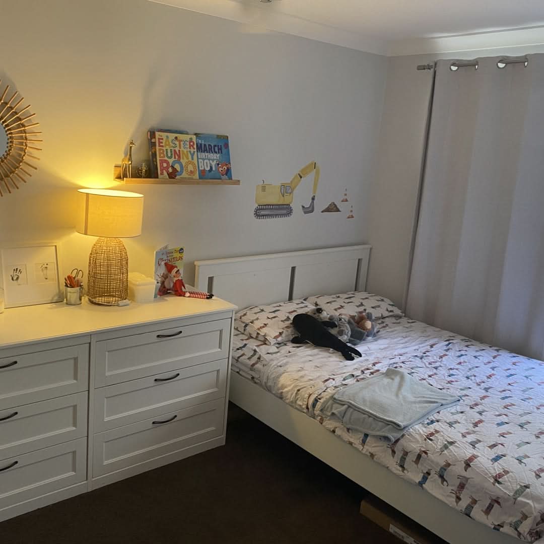 Customer photo of construction digger decals in a child's bedroom