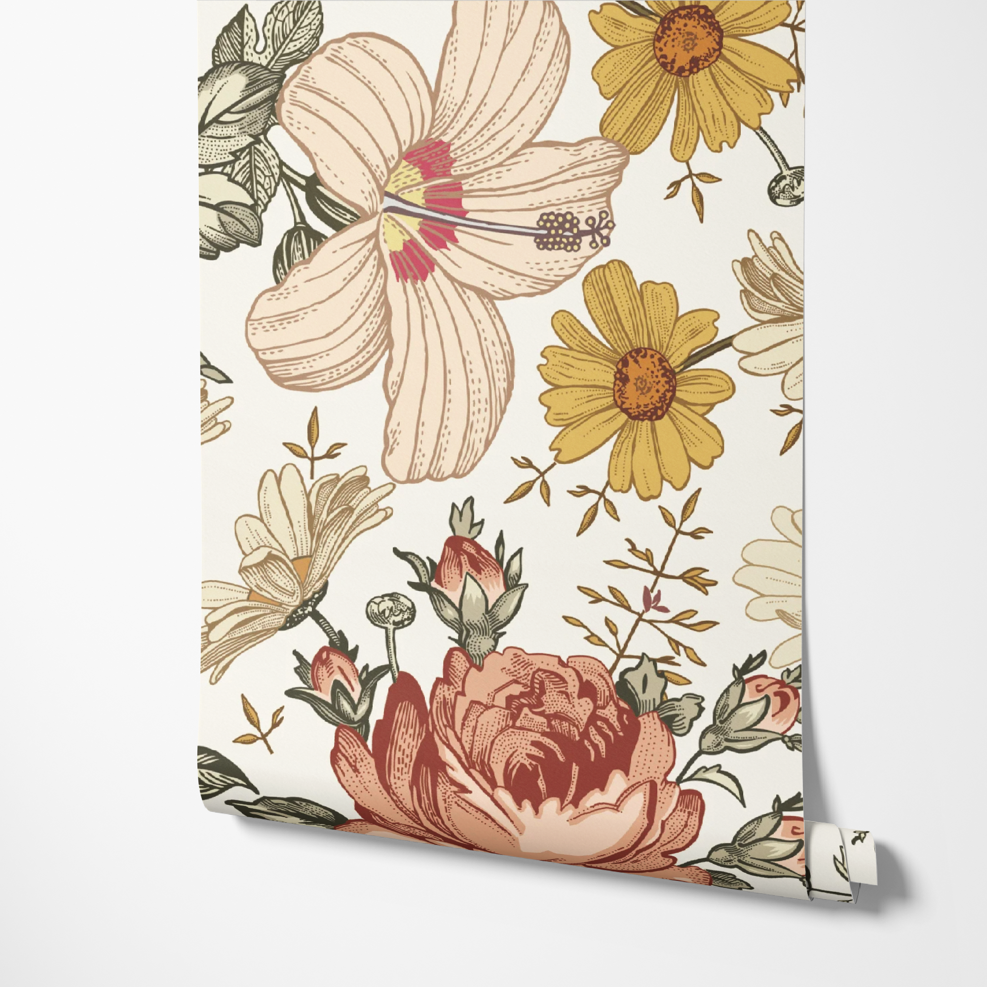 Daphne Vintage Boho Floral Wallpaper