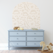 Darcy Dinosaur Beige Arch Decal