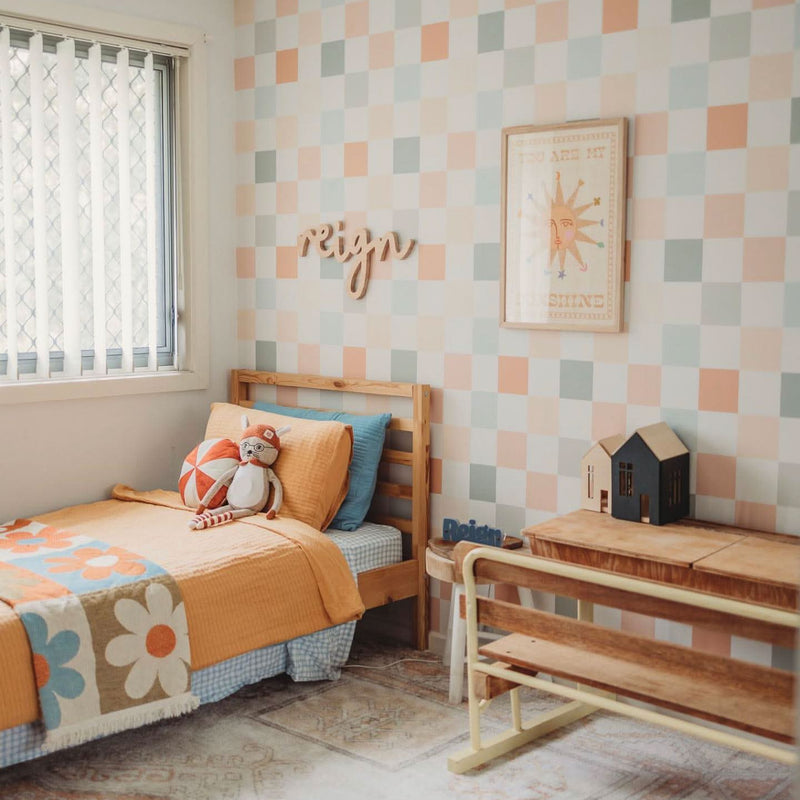 Colourful Checker Wallpaper TW x Demi Fraser